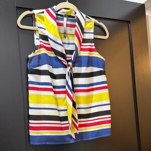 Kensie Multicolor Striped Sleeveless Blouse